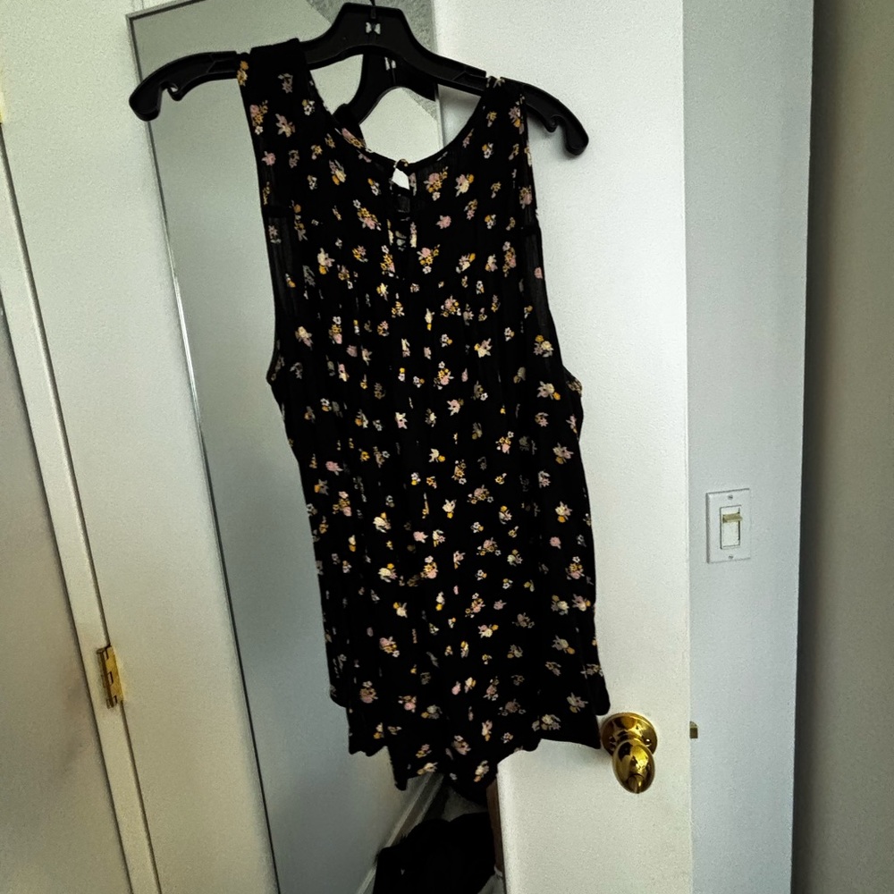 Torrid | black tank w/ floral print